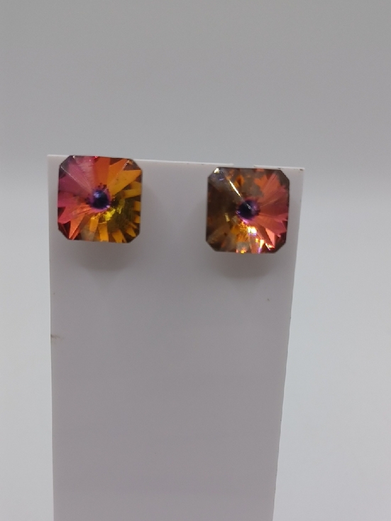 Jewelry - Rivoli Square Cut Stud Earrings